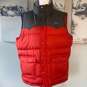 Patagonia Men's Red and Gray Puffer Vest